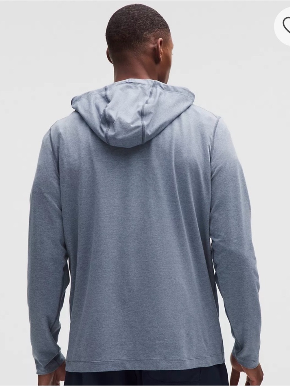 Men’s Lululemon Soft Jersey Hoodie Pullover Shirt Heathered Blue Size Large - Picture 2 of 8
